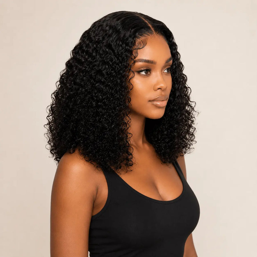 5x5 Glueless Curly Human Hair Wig 10-16 Inch Crown Maison