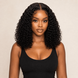 5x5 Glueless Curly Human Hair Wig 10-16 Inch