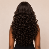 Black Brown Curly Wig (Human Blend)