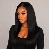 Elegant Black Straight Lace Front Wig