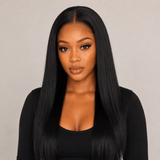 Elegant Black Straight Lace Front Wig