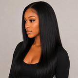 Elegant Black Straight Lace Front Wig